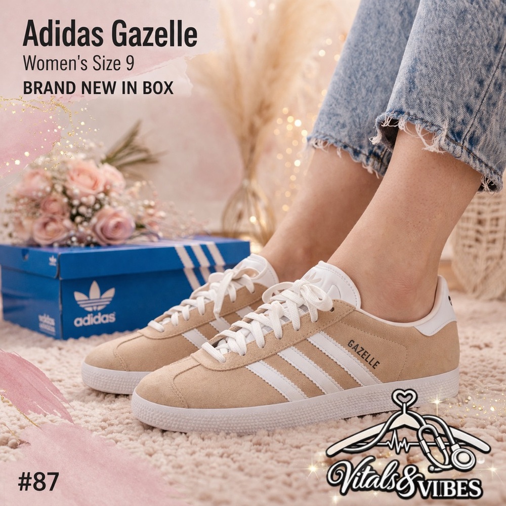 Adidas Gazelle Women’s Beige Sneakers Womens Size 9 BRAND NEW